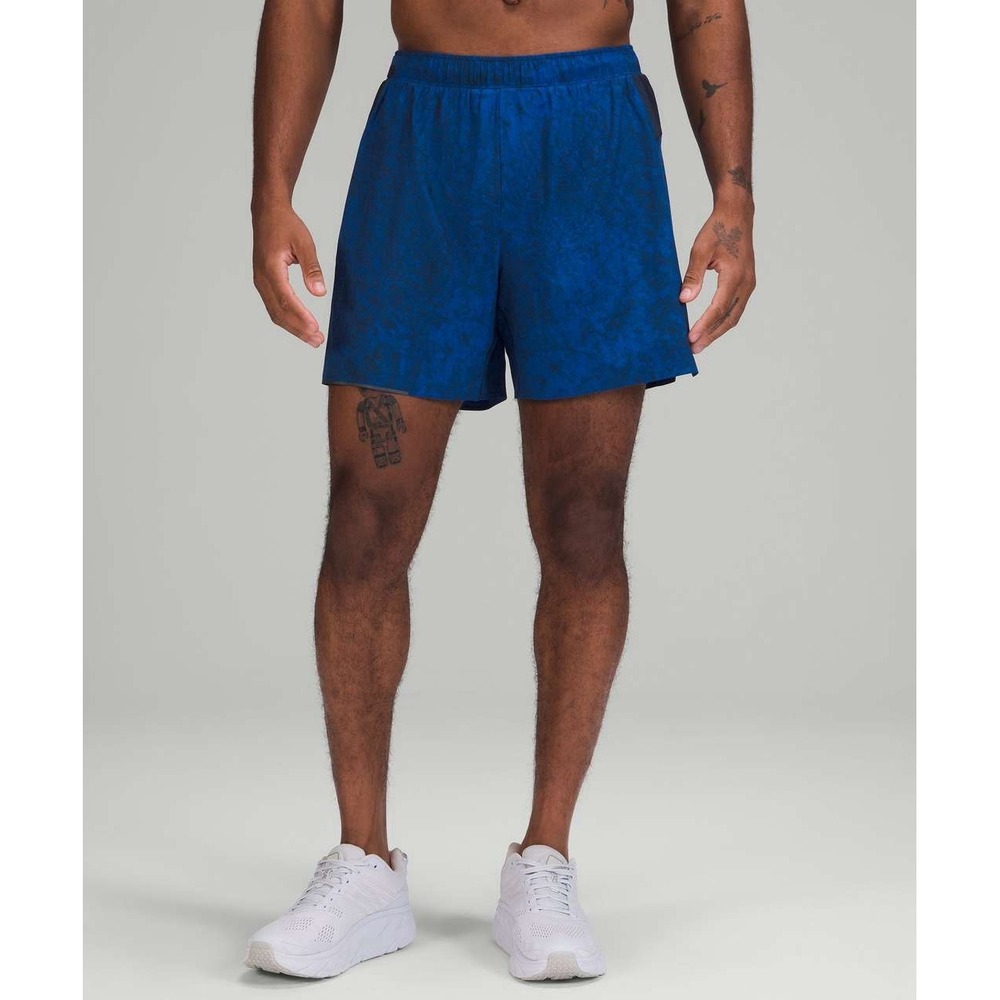 Lululemon Surge Lined Short 6" Gravel Dust Symphony‎ Blue True Navy Sz M Gym - Picture 2 of 16